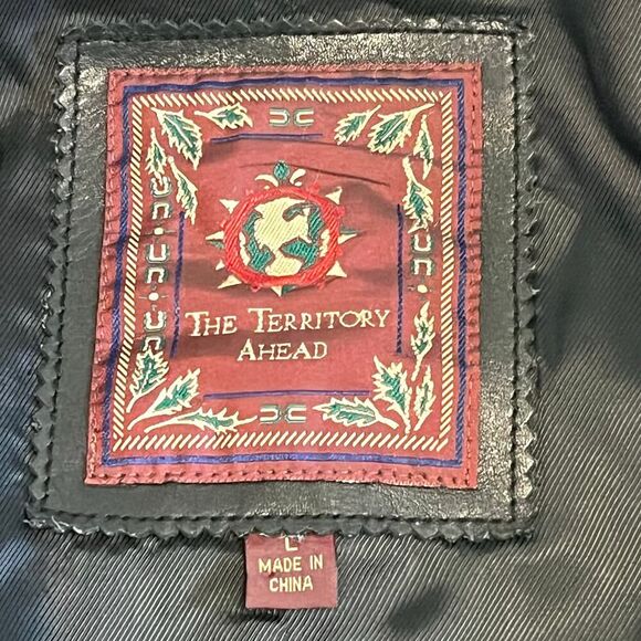 The Territory Ahead Women’s Button Front Black Leather Jacket Size L - Picture 6 of 13